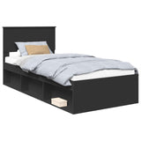 Struttura del letto Nero 90 x 190 cm Legno truciolato