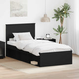 Struttura del letto Nero 90 x 200 cm Legno truciolato
