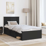 Struttura del letto Nero 90 x 200 cm Legno truciolato