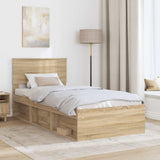 Struttura del letto Rovere Sonoma 90 x 200 cm Legno truciolato