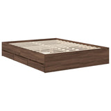 Struttura del letto con cassetto Rovere Marrone 150 x 200 cm