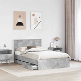 Struttura del letto con cassetto Grigio cemento 135 x 190 cm