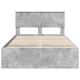 Struttura del letto con cassetto Grigio cemento 135 x 190 cm
