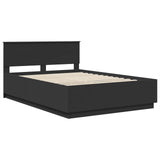 Struttura del letto Nero 150 x 200 cm Legno truciolato