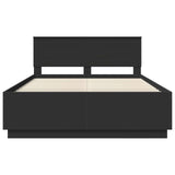Struttura del letto Nero 150 x 200 cm Legno truciolato