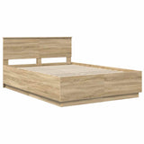 Struttura del letto con testiera Rovere Sonoma 140 x 190 cm