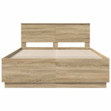 Struttura del letto con testiera Rovere Sonoma 140 x 190 cm