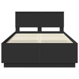 Struttura del letto Nero 120 x 190 cm Legno truciolato