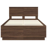 Struttura del letto con testiera Rovere Marrone 120 x 190 cm