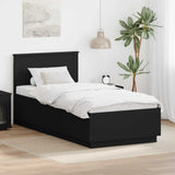 Struttura del letto Nero 90 x 190 cm Legno truciolato