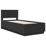 Struttura del letto Nero 90 x 200 cm Legno truciolato