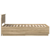 Struttura del letto Rovere Sonoma 70 x 190 cm Legno truciolato