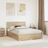 Struttura del letto con testiera Rovere Sonoma 140 x 200 cm