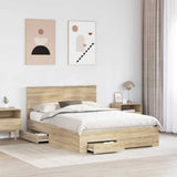 Struttura del letto con testiera Rovere Sonoma 140 x 200 cm