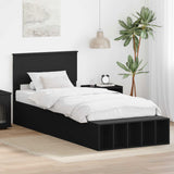 Struttura del letto Nero 90 x 190 cm Legno truciolato
