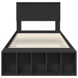 Struttura del letto Nero 90 x 190 cm Legno truciolato