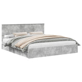 Letto con Contenitore con testiera Grigio cemento 200 x 200 cm