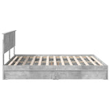 Letto con Contenitore con testiera Grigio cemento 200 x 200 cm