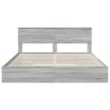 Letto con Contenitore con testiera Grigio Sonoma 200 x 200 cm