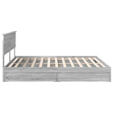 Letto con Contenitore con testiera Grigio Sonoma 200 x 200 cm