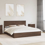 Letto con Contenitore con testiera Rovere Marrone 200 x 200 cm