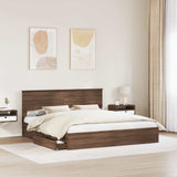 Letto con Contenitore con testiera Rovere Marrone 200 x 200 cm