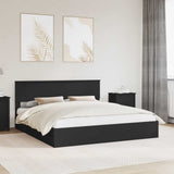 Letto con Contenitore Nero 180 x 200 cm Legno truciolato