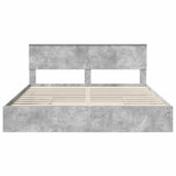 Letto con Contenitore con testiera Grigio cemento 180 x 200 cm