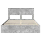 Letto con Contenitore con testiera Grigio cemento 160 x 200 cm