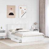 Letto con Contenitore Bianco 150 x 200 cm Legno truciolato