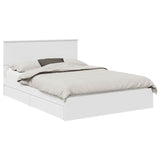Letto con Contenitore Bianco 150 x 200 cm Legno truciolato