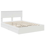 Letto con Contenitore Bianco 150 x 200 cm Legno truciolato