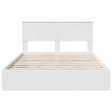 Letto con Contenitore Bianco 150 x 200 cm Legno truciolato