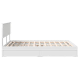 Letto con Contenitore Bianco 150 x 200 cm Legno truciolato