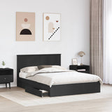 Letto con Contenitore Nero 150 x 200 cm Legno truciolato
