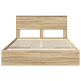 Letto con Contenitore con testiera Rovere Sonoma 150 x 200 cm