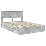 Letto con Contenitore con testiera Grigio cemento 150 x 200 cm