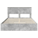 Letto con Contenitore con testiera Grigio cemento 150 x 200 cm
