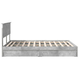 Letto con Contenitore con testiera Grigio cemento 150 x 200 cm