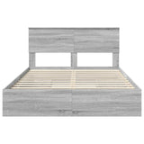 Letto con Contenitore con testiera Grigio Sonoma 140 x 200 cm