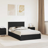 Letto con Contenitore Nero 135 x 190 cm Legno truciolato