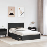 Letto con Contenitore Nero 135 x 190 cm Legno truciolato