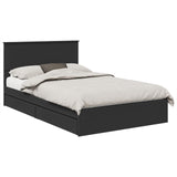 Letto con Contenitore Nero 135 x 190 cm Legno truciolato