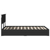 Letto con Contenitore Nero 135 x 190 cm Legno truciolato