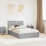 Letto con Contenitore con testiera Grigio Sonoma 135 x 190 cm