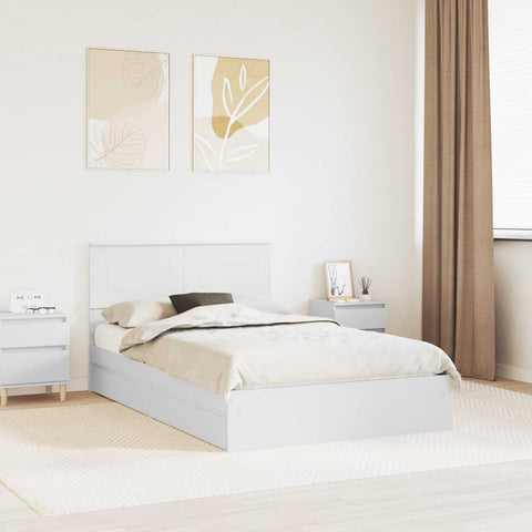 Letto con Contenitore Bianco 120 x 190 cm Legno truciolato