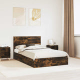 Letto con Contenitore con testiera Rovere fumé 120 x 200 cm