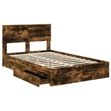 Letto con Contenitore con testiera Rovere fumé 120 x 200 cm
