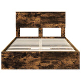 Letto con Contenitore con testiera Rovere fumé 120 x 200 cm