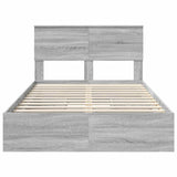 Letto con Contenitore con testiera Grigio Sonoma 120 x 200 cm